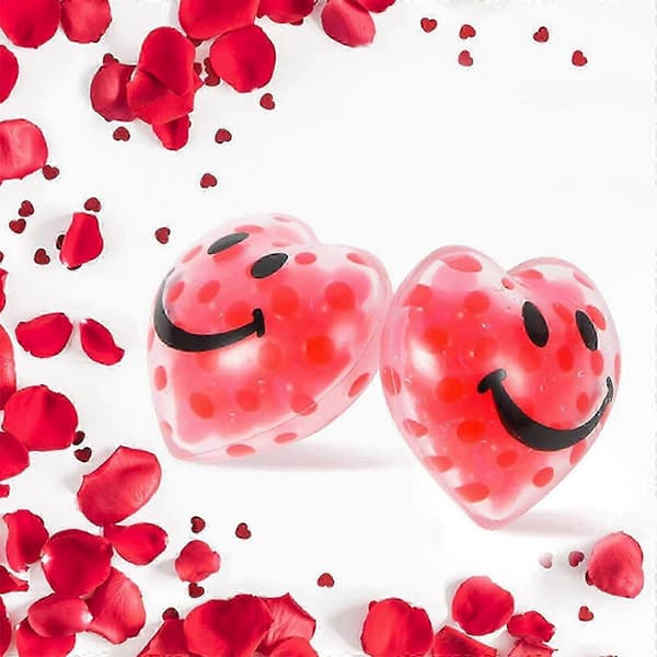 Valentinsdag 24 STK Hjerte Kærlighed Perle Stressbolde til Børn - 3,5 cm multicolour