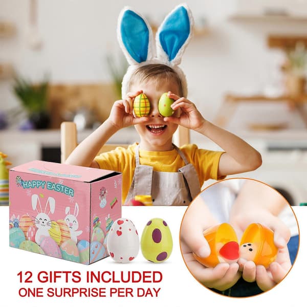 12/13 stk. påskeæg fyldt med squishy legetøj til påskekurve/fyld, blind box påskeægjagt, påskefester til børn