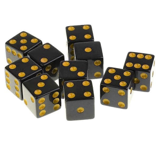 3-4-pak 10 stk/sæt plastikterninger D6 6-sidede prikkede terninger til D&D RPG legetøj gul 3 Pcs