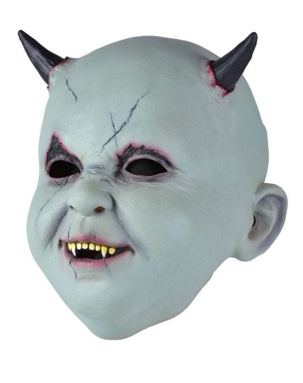 Possessed Devil Baby Mask With Horns Multicolor
