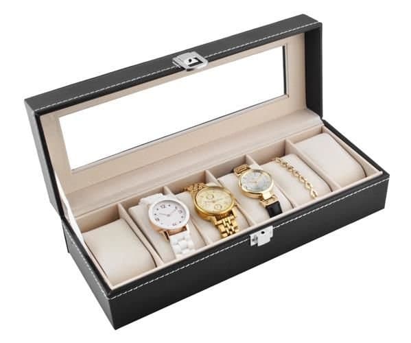 Klockbox - Kellolaatikko / Laatikko 6 kellolle Svart black