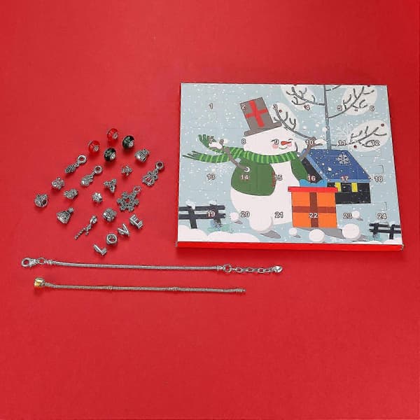 Julekalendergave til barn, DIY perleblindboks, julekjærlighetsarmbåndgave, x