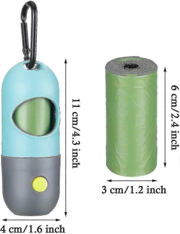 2 stk. hundeposeholder med LED-lommelygte
