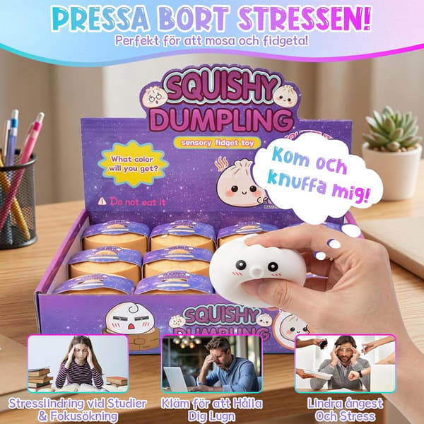 Glitter Dumpling Squish-y | 12 stk. Squish-y Squeeze Dumplings Boller med Steamer, Farverige Squishies Dumplings Stressbolde Legetøj, Blød Squeeze De