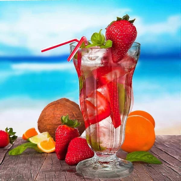 6-pack akrylmilkshakeglas, 15 OZ klara gammaldags läskglas okrossbara