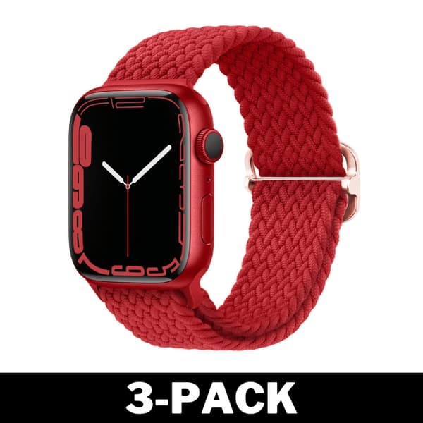 Punottu ranneke Apple Watch 42/44/45 mm Punainen M 32 2-Pack