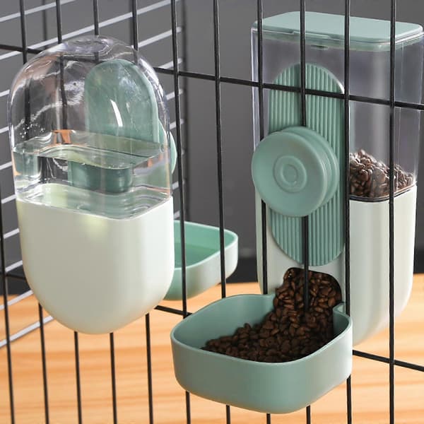 Kæledyrsfoder- og vandautomat Selvdispenserende tyngdekraftsfodring Automatiske foderautomater 850ml foder 800ml vand Hundekatte madskål GN1