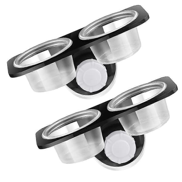 2 stk. sugekop-foderautomater til krybdyr, foderbakker til krybdyr, vandskåle til kæledyr, foderskåle til krybdyr 11.5X6.2X5.5CM Black