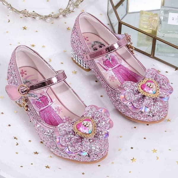 Elsa Prinsesse Sko til Piger med Paljetter Rosa 18.5cm / size29