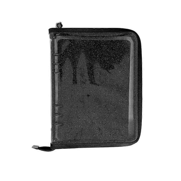 Emaljestift Display Bog med 8 Sider Transaktionsopbevaring Samling Handelsnåle Bord Organizer Mappe Black & transparent