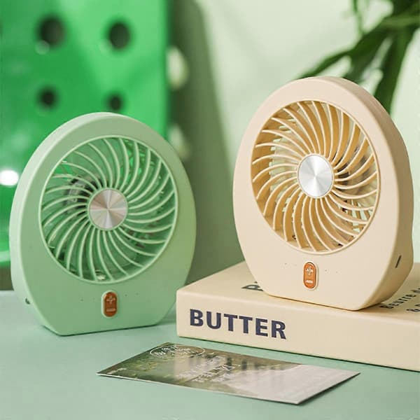 Handheld USB Rechargeable Mini Desk Fan 4-Speed Quiet Portable Personal Fan with 1200m Grön