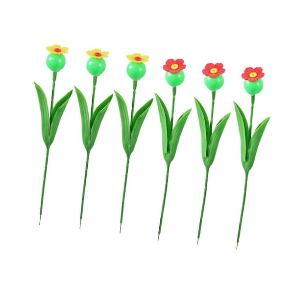 Bivandingsstation, vandfoderautomat, nem at installere, blomsterfigurer, fuglefoderautomat 6Pcs