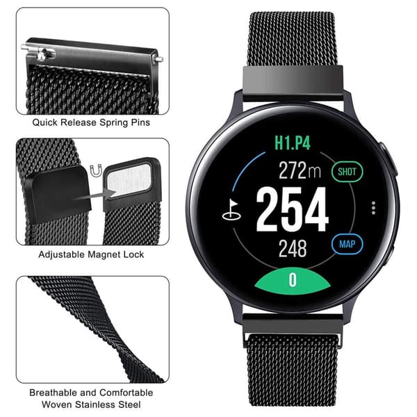 Milanese Armbånd Samsung Galaxy Watch 5 40/44/Pro 45 mm Sort