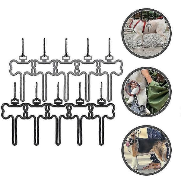 Hundeposeholder til håndfri brug, 10 stk. hundeposeclips