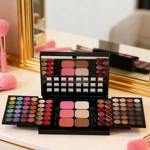 Makeup bakke 78 farve øjenskygge push pull kombination makeup bakke concealer læbestift