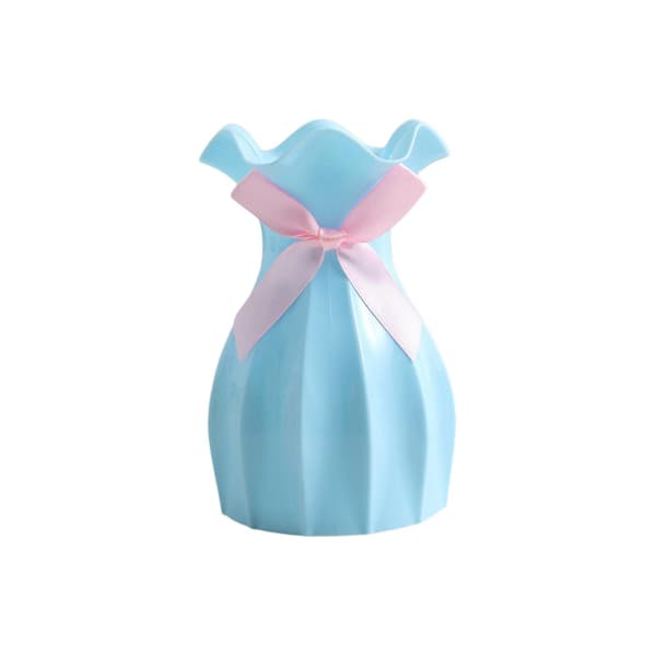 Plastic Bottle Small Fresh Wedding Candy Box Personalized European Lace Plastic Vase PUWF0480 Blue