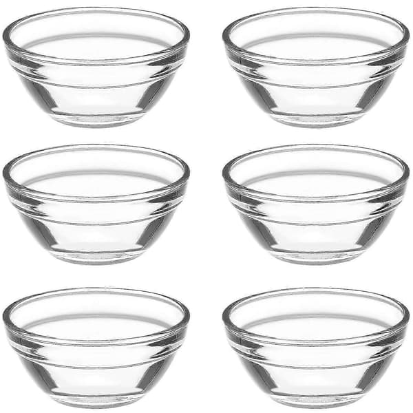 6 stk. glasspuddingkopper Små klare dessertbeholdere Kjøkkenforberedelse