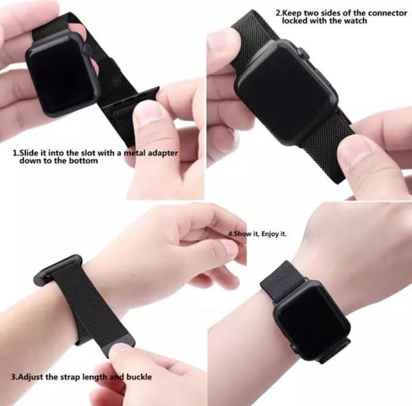 Apple Watch 4 - 44mm - Stållænke i rustfrit stål fra Royben Blå