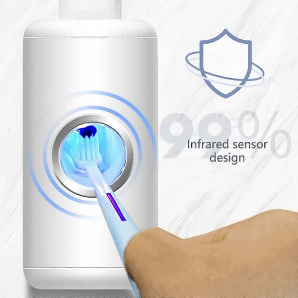 Elektrisk tandpastadispenser med sensor automatisk ophængningsudstyr Black Disinfection