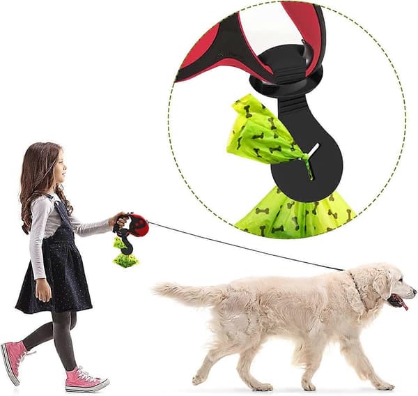 Silikoneholder til hundepose - Snor-tilbehør (Sort, 4 stk.)