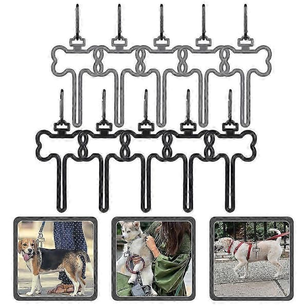 Hundeposeholder til håndfri brug, 10 stk. hundeposeclips