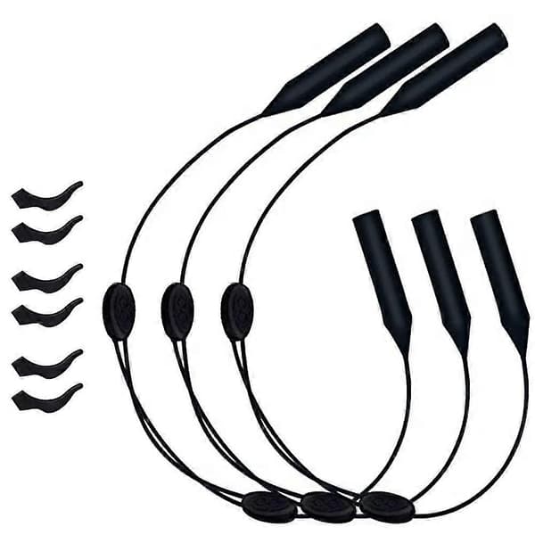 Brillestropp Justerbar Brilleholder 3 stk Universal Passform Holder + 6 stk Brilleørepropper gave til mor