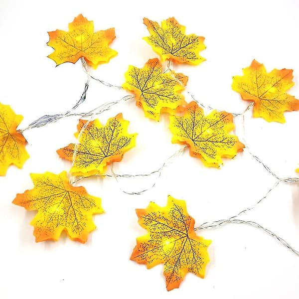Fall Maple Leaf Garland Fe-lights Waterproof String Lights For Thanksgiving Halloween Decor