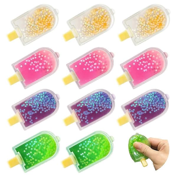 12 stk. ispind-klemme-fidget-legetøj Squishies-sæt, isterning-stress-sensorisk aflastningslegetøj, sensorisk stressaflastningslegetøj