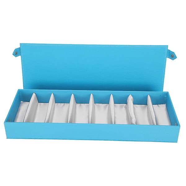 8-gitter Multi Solbrille Etui Organizer Briller Brille Display Etui Opbevaringsboks Blå