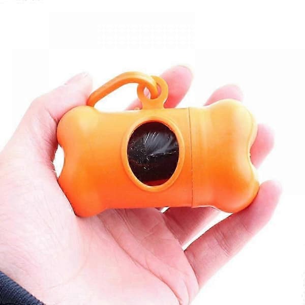 Bærbar hundeposeholder med karabinhage Orange