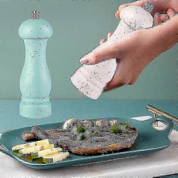 Premium justerbart salt- og pepperkvernsett i eik med påfyllbar design