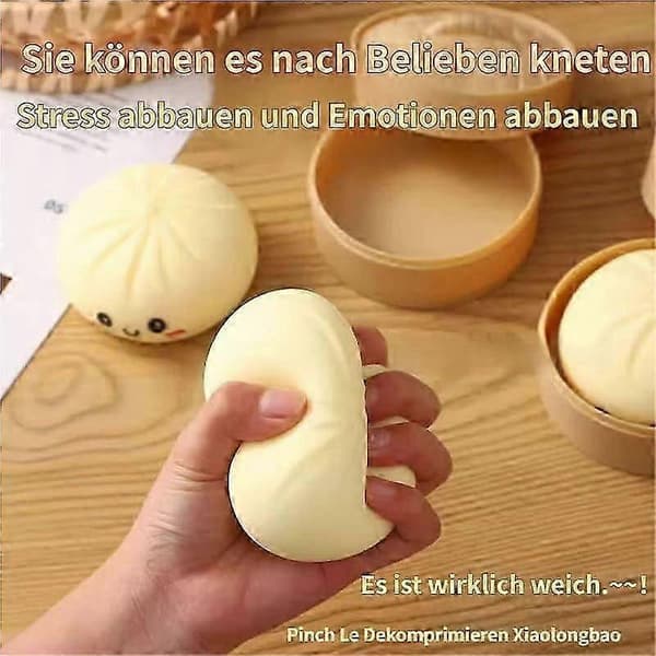 Soft and Squeezable Dumpling Shaped Squeeze Toy — Mystery Edition; Soft, Squeezable Stress Relief Dough for Adults — Gold