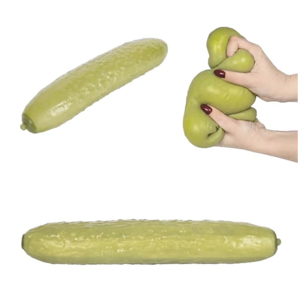 Pickle Squeeze Toy – Långsamt stigande gurkform – för ångest och dekompression Gul