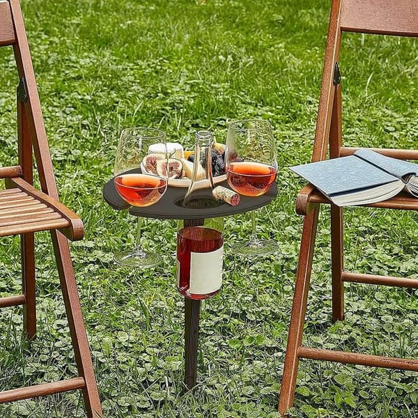 Strandbord, picknick-vinstativ, foldbart bærbart vinbord, foldbart
