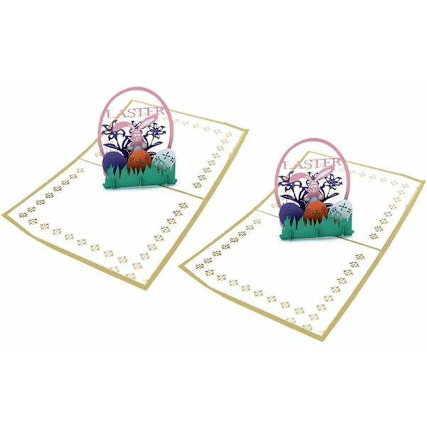 3D Easter Card - Easter Eggs - Rabbits - 3D Greeting Card - Bars, Easter Party Invitations