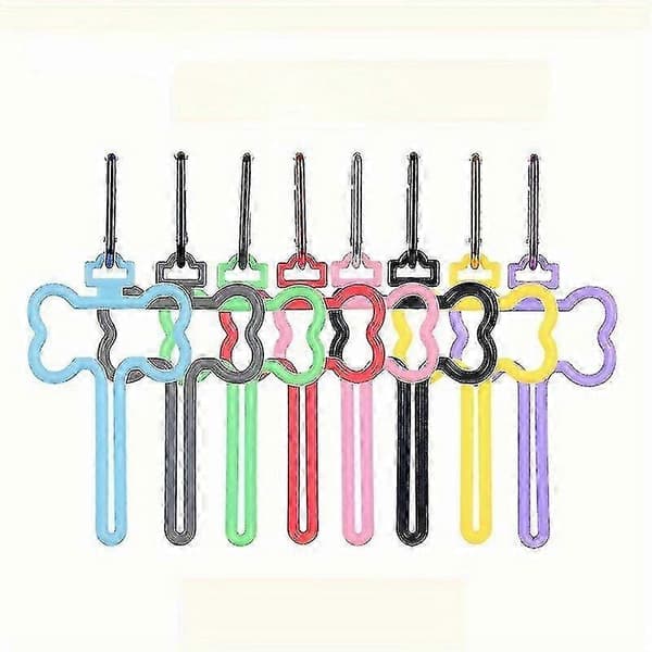 Knogleformet hundeposeholder, håndfri affaldsposeclips til hundesnor pink