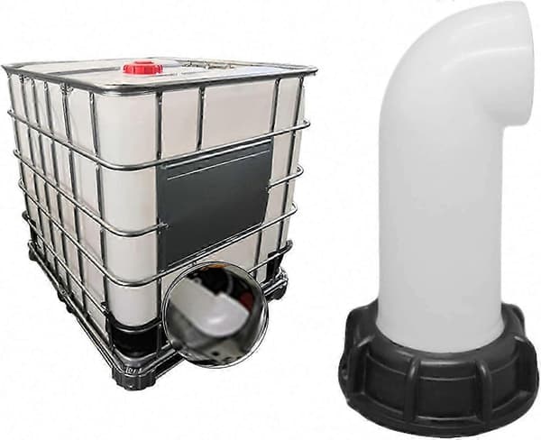 stk Vanntankventilmunnstykke, Vanntankventil, 60mm IBC Vanntankadapter, for Død IBC Tank (Hvit)