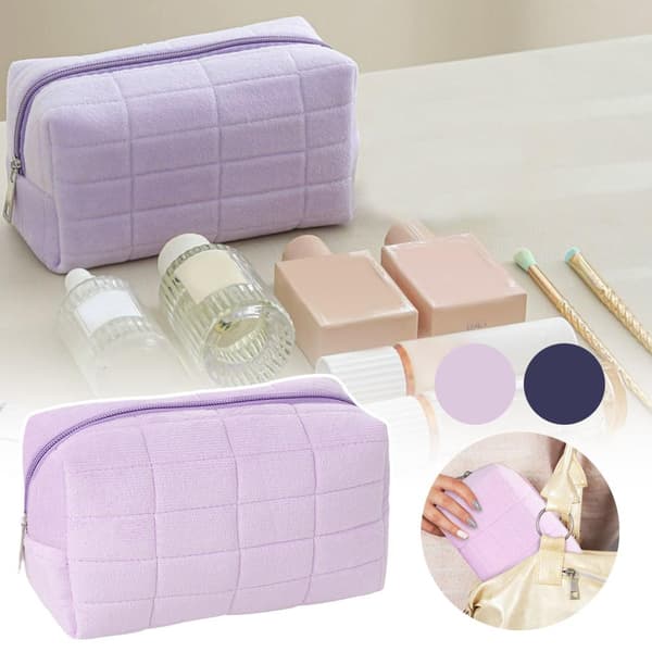 Stor Kosmetikväska Söta Sminkväskor Pennfodral Stor Påse Studenter Kapacitet Väskor Penna H1o2 purple One size