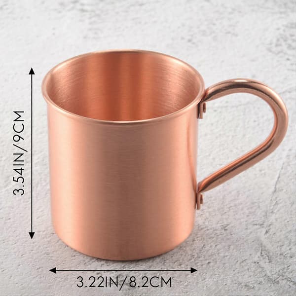 Ren kobberkrus, solid, glatt, uten innerfôr for cocktail, kaffe, øl, melk, vannkopp, hjemmebar