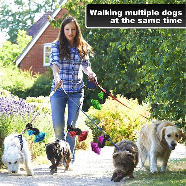 Silikoneholder til hundepose - Snor-tilbehør (Sort, 4 stk.)