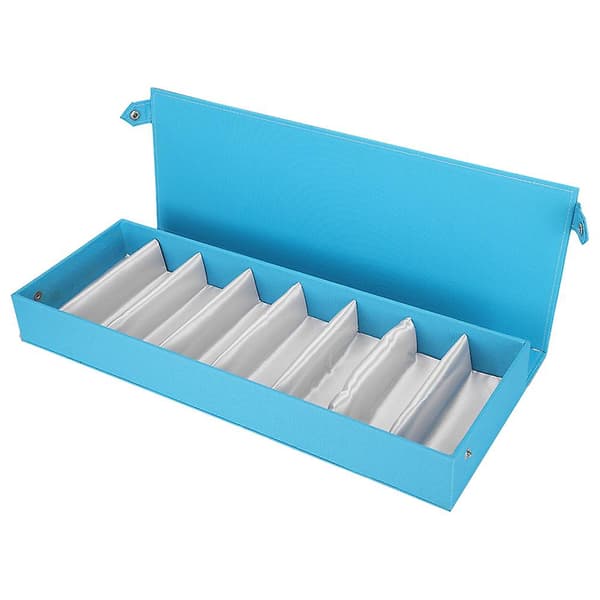 8-gitter Multi Solbrille Etui Organizer Briller Brille Display Etui Opbevaringsboks Blå