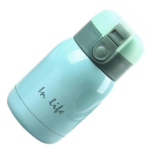 Mini rustfri stål stor maveflaske() HIMMELBLÅ SKY BLUE 200ml
