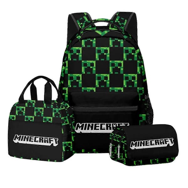 Minecraft 3D Backpack Lunch Bag Pencil Case Set for Kids Students School Supplies Multiple Styles 15