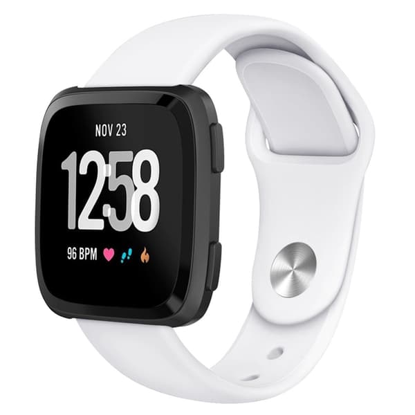 Silikonarmbånd Fitbit Versa/Versa 2/Versa Lite - Hvit White Vit