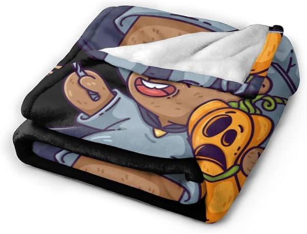 Flannel-printet tæppe Halloween Magic Bear plaid, bløde tæpper, varmt tæppe til sofa, seng og lænestol 50x40in 125x100cm