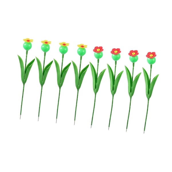 Bivandingsstation, vandfoderautomat, nem at installere, blomsterfigurer, fuglefoderautomat 8Pcs