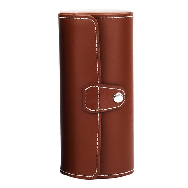 Rund Klockförvaring, Konstläder - Brun Brun brown