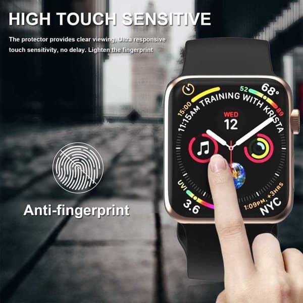 2-PACK Apple Watch Series 7 45mm FullFrame 3D Flexibelt glas 0.26mm 7H Transparent transparent