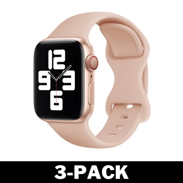 Silikoniranneke Apple Watch 42/44/45 mm Rose S -kelloon 32 2-Pack