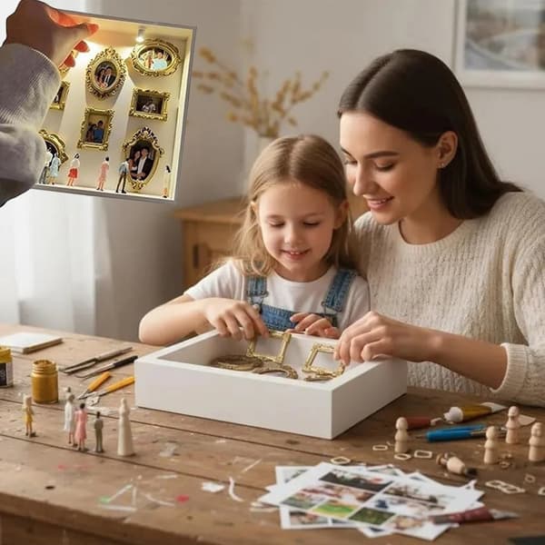 Miniature Photo Frame with LED Light - DIY Mini Museum Memory Frame